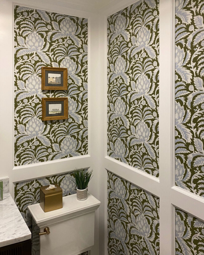 Bathroom-Wallpaper-Installation-Wynnewood-Pa-Jng-Construction Bathroom wallpaper installation in Wynnewood PA by JNG Construction